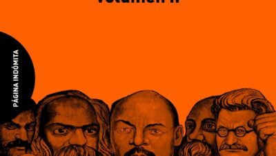 Portada naranja con tipografía negra y múltiples retratos ilustrados, Capitalismo, Socialismo Y Democracia - Volumen 2 (Ensayo).